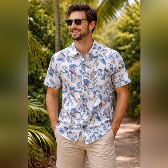 Island Classics Seapointe Other - Seapointe Men's Soft Tropical Hawaiian Pocket Button Down Shirts Large Collared